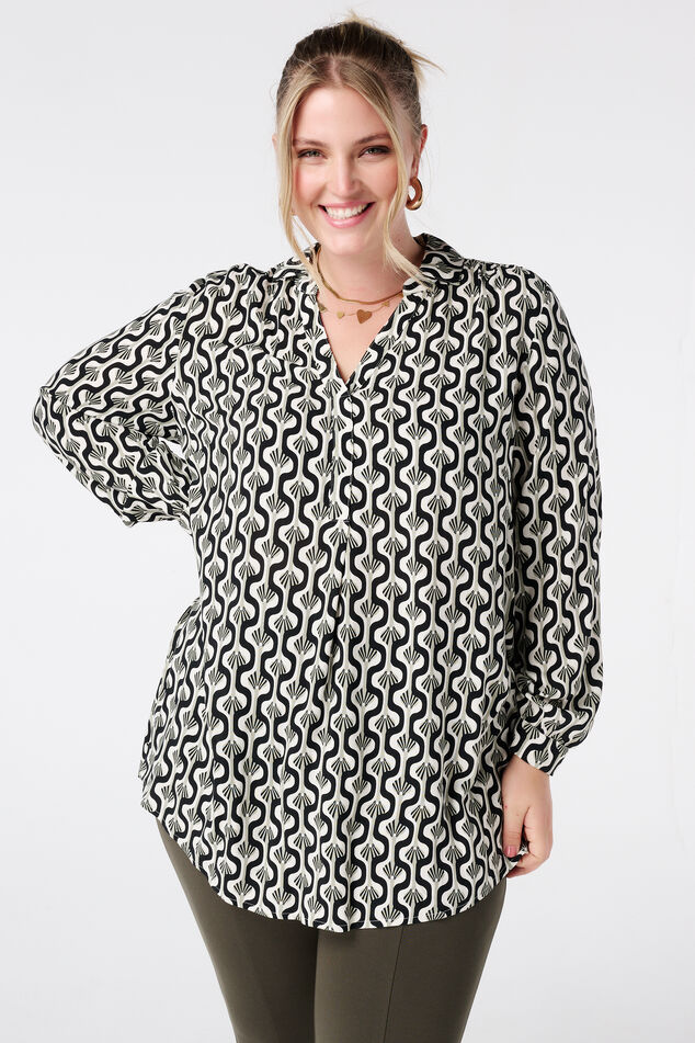 Oversized-Bluse mit Print image number 0