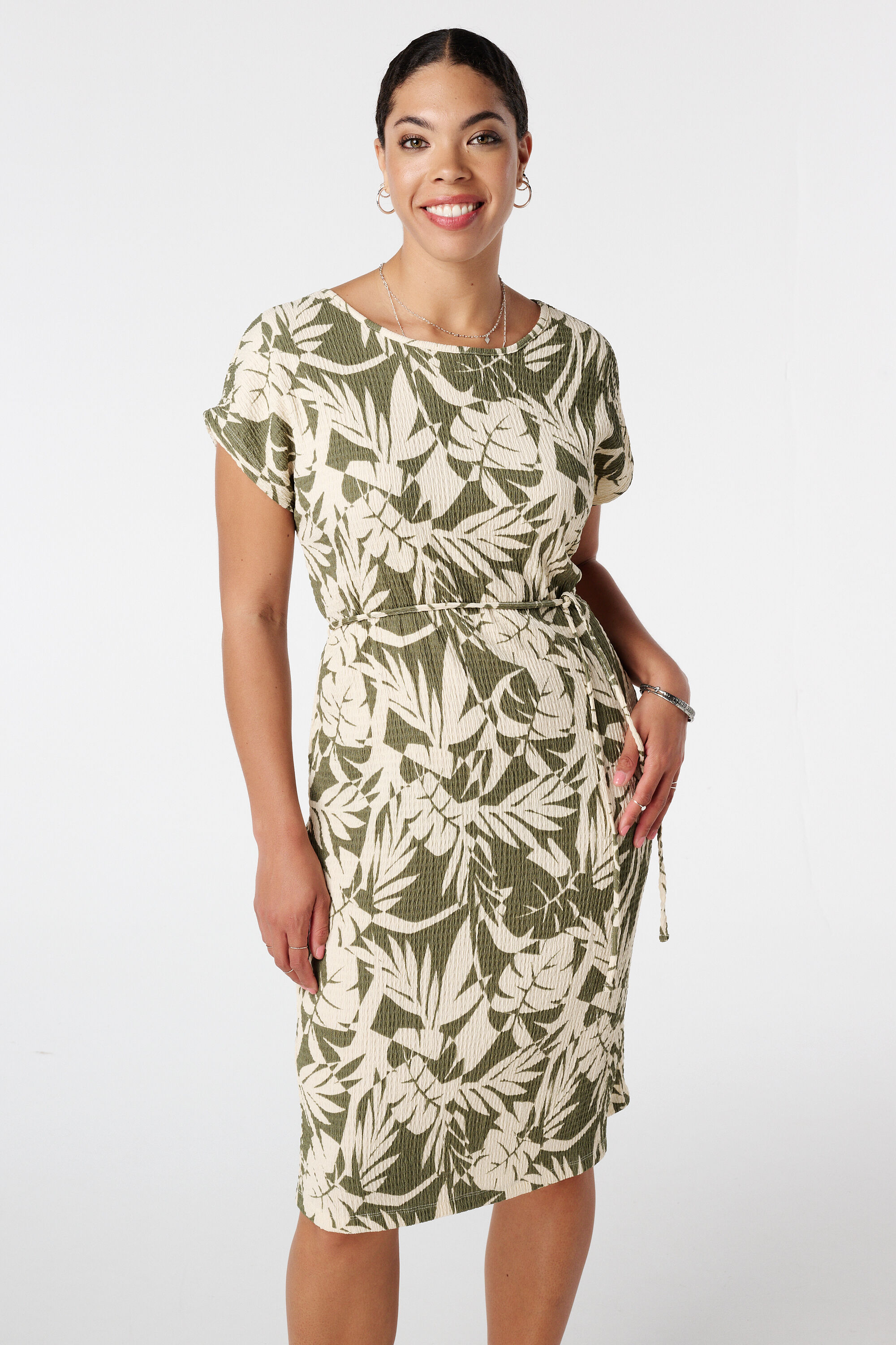 Midikleid mit Print und Tunnelzug image number 5