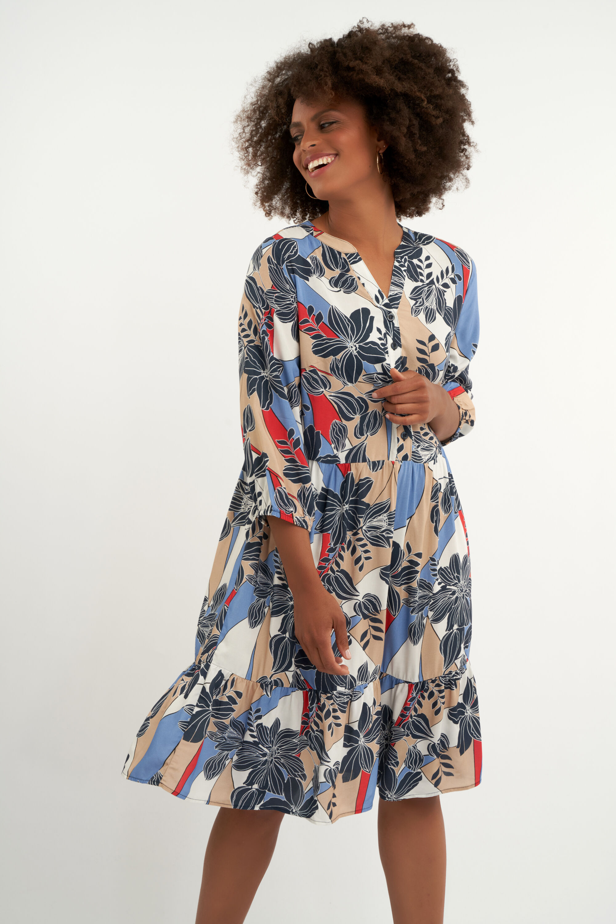 A-Figur-Kleid mit Print  image number 5