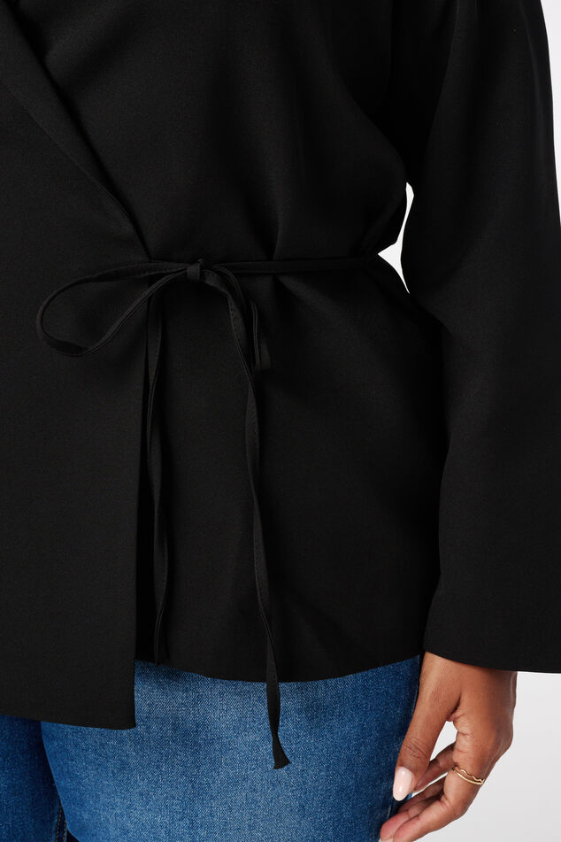 Oversize-Blazer mit Krawattengürtel image number 6
