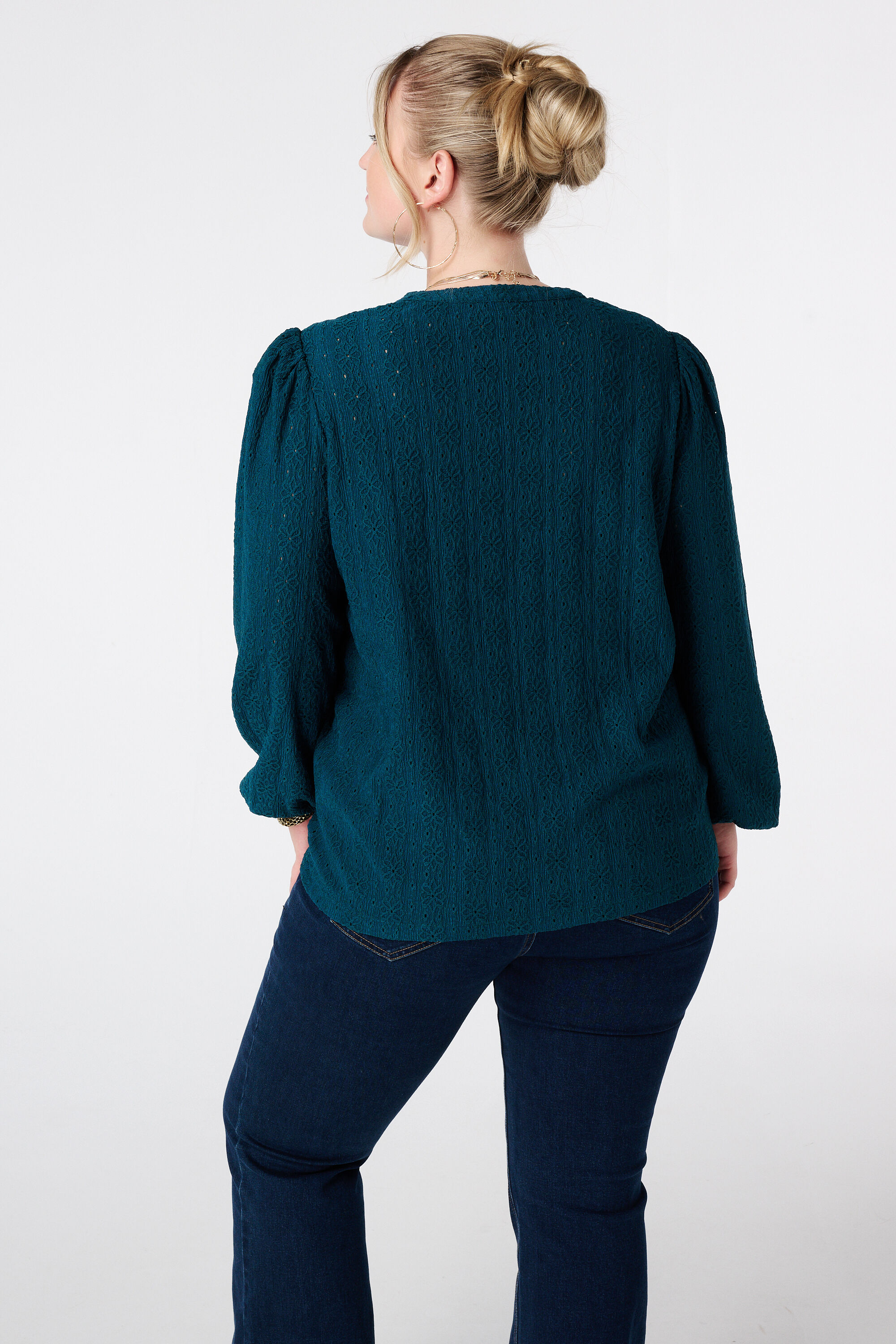 Jersey-Oberteil mit Stretch und Puff&auml;rmeln image number 3