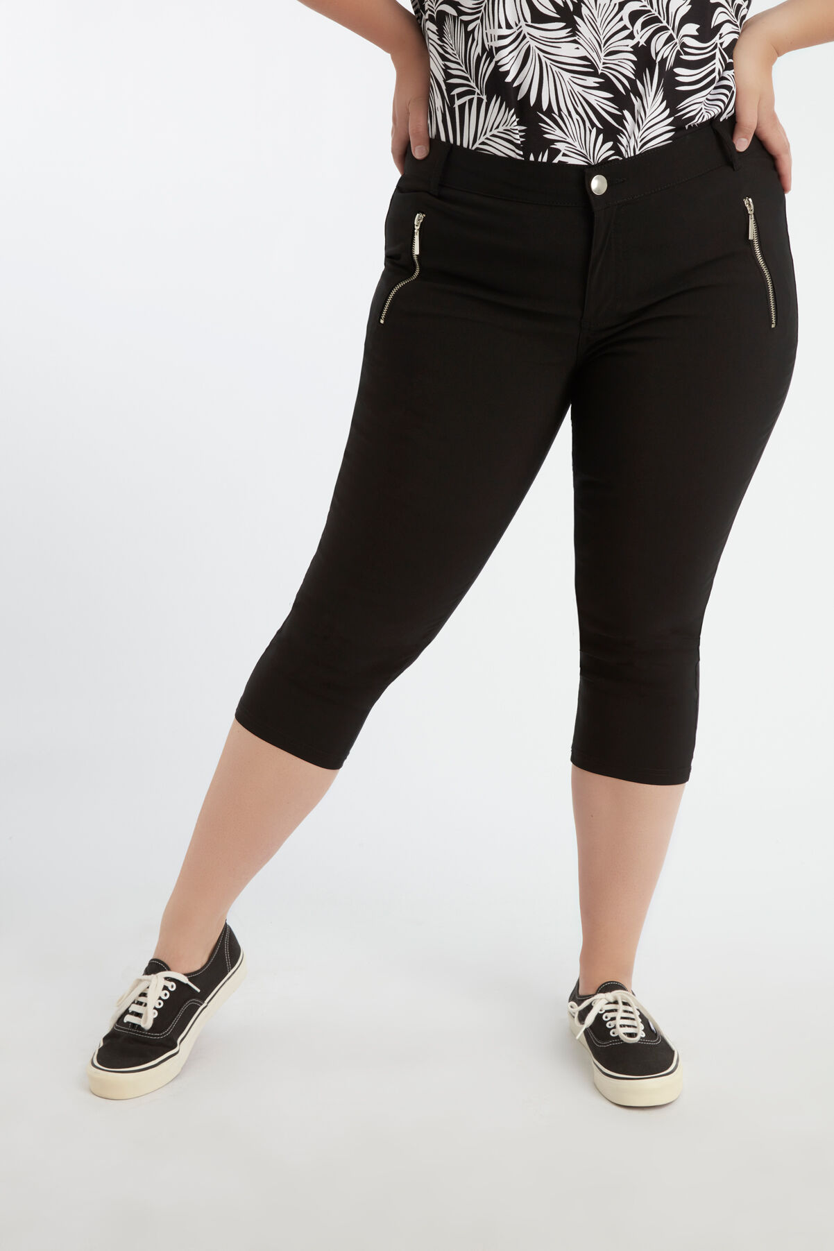 Capri-Hose mit Rei&szlig;verschl&uuml;ssen image number 3