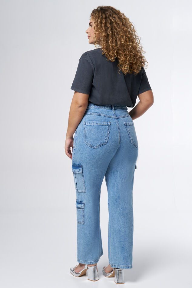 Zweifarbige Jeans mit geradem Bein image 3