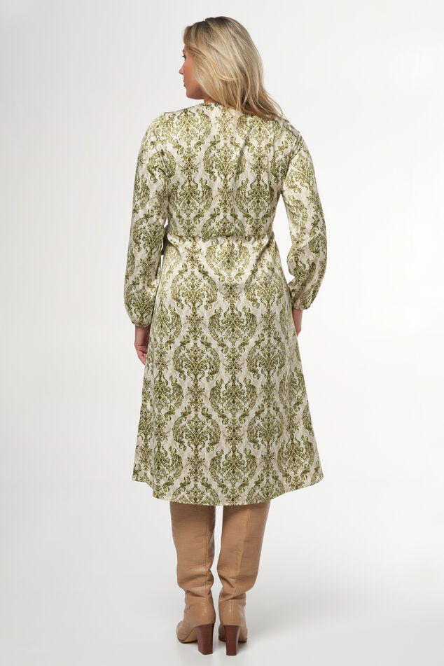 Midi-Kleid mit Satinoptik und Muster image 3