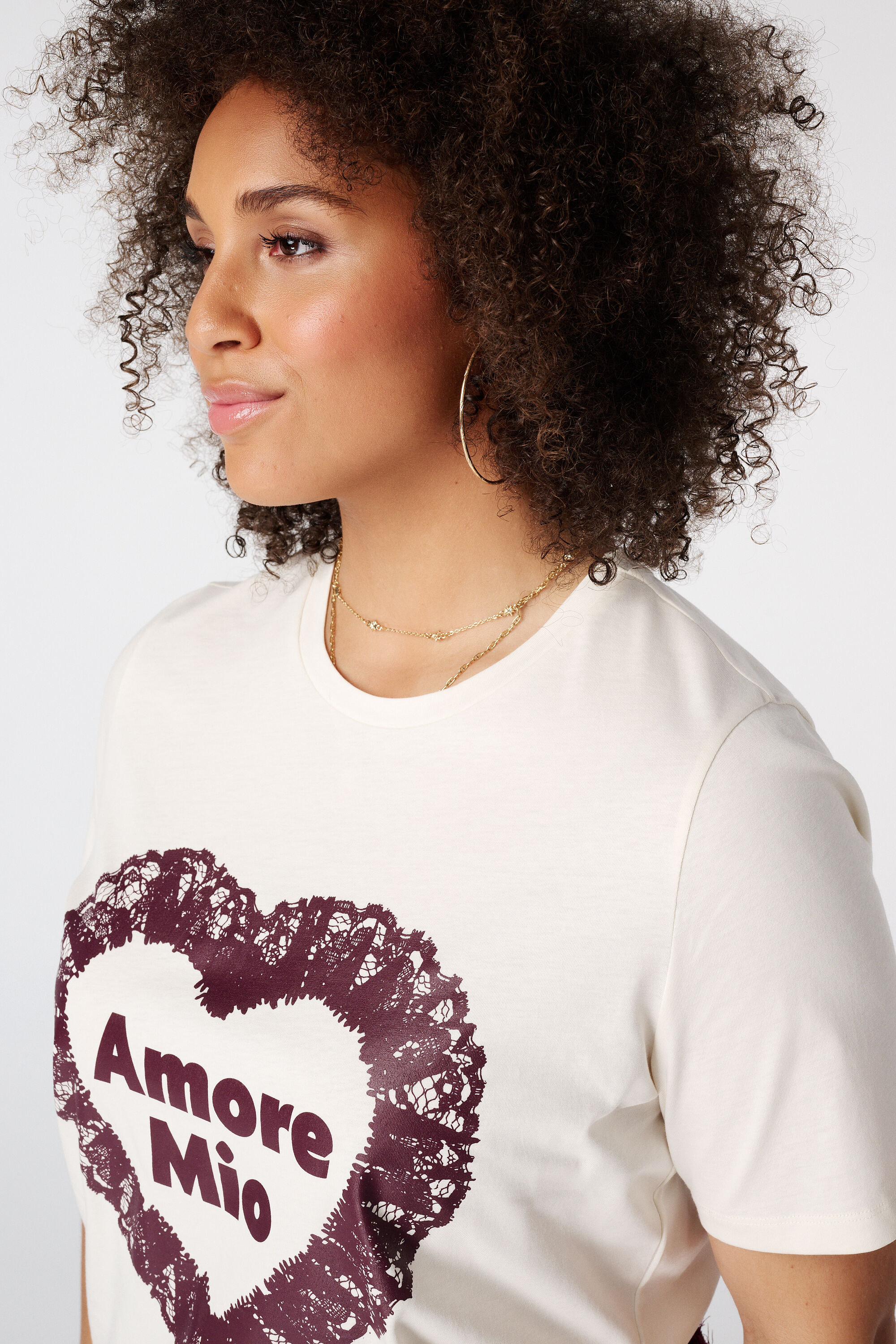 T Shirt mit Spitzenmotiv image number 4