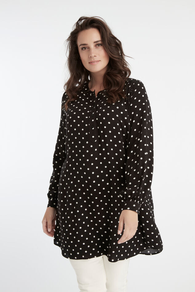 Tunika-Bluse mit Punktmuster image number 0