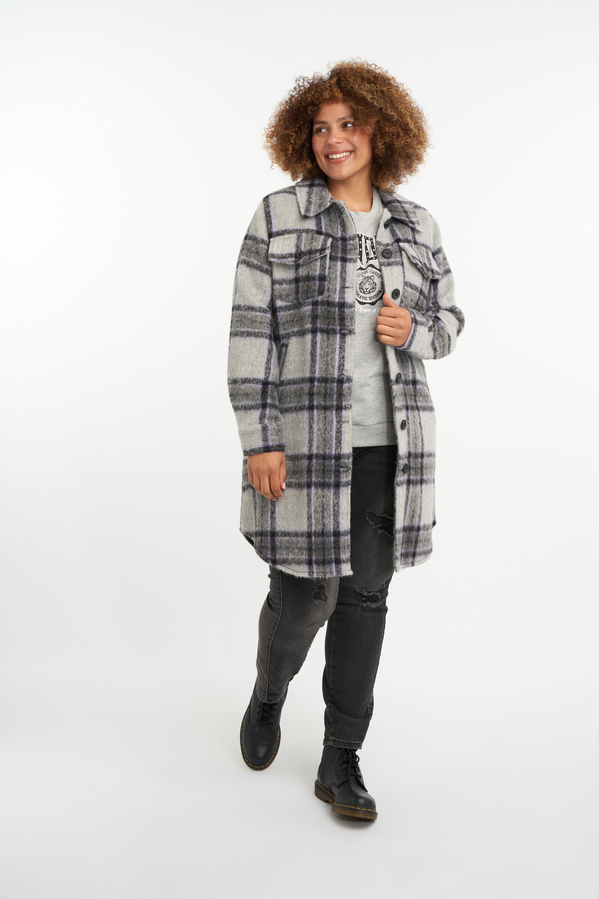 Lange karierte Shacket  image number 6