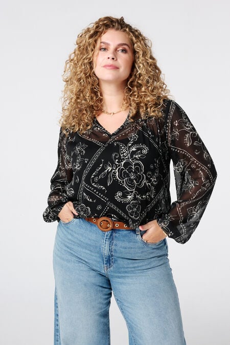 Transparente Bluse mit Print Transparente Bluse mit Print
