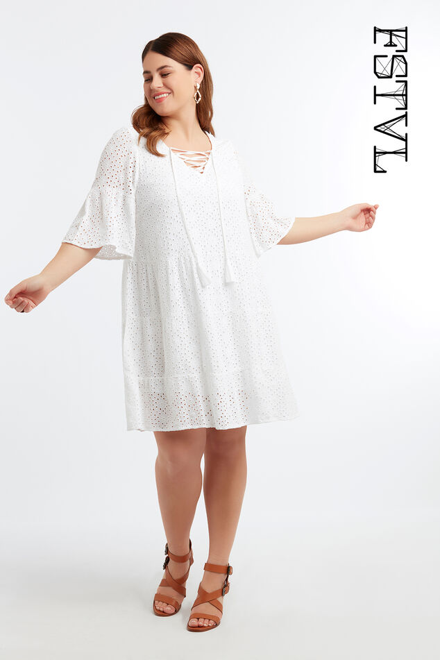 Tunika-Kleid mit Lochstickerei image number 0