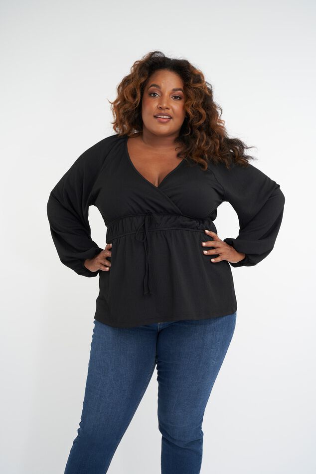 Wickeltop mit bauschigen Ärmeln image number 0