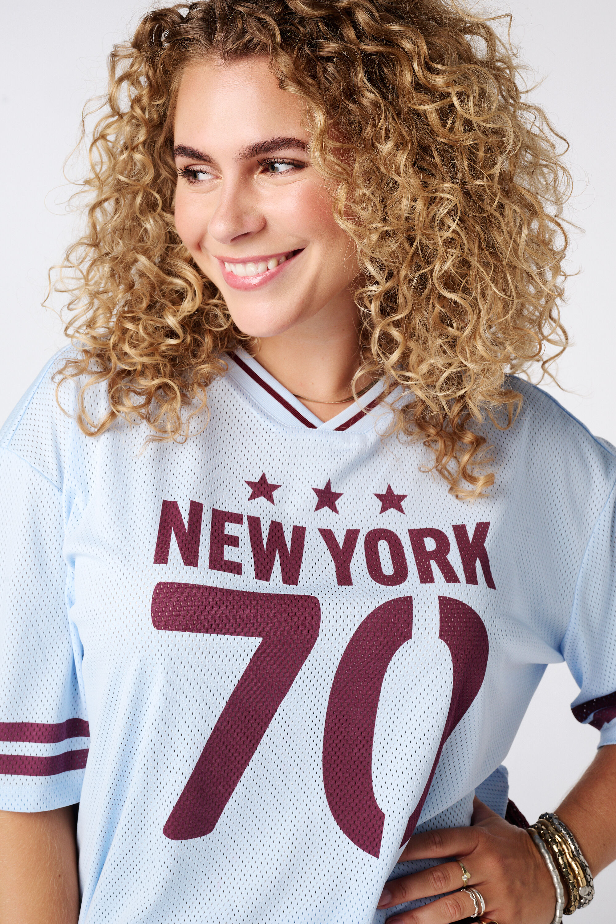Oversized Jersey mit sportivem Print image number 4