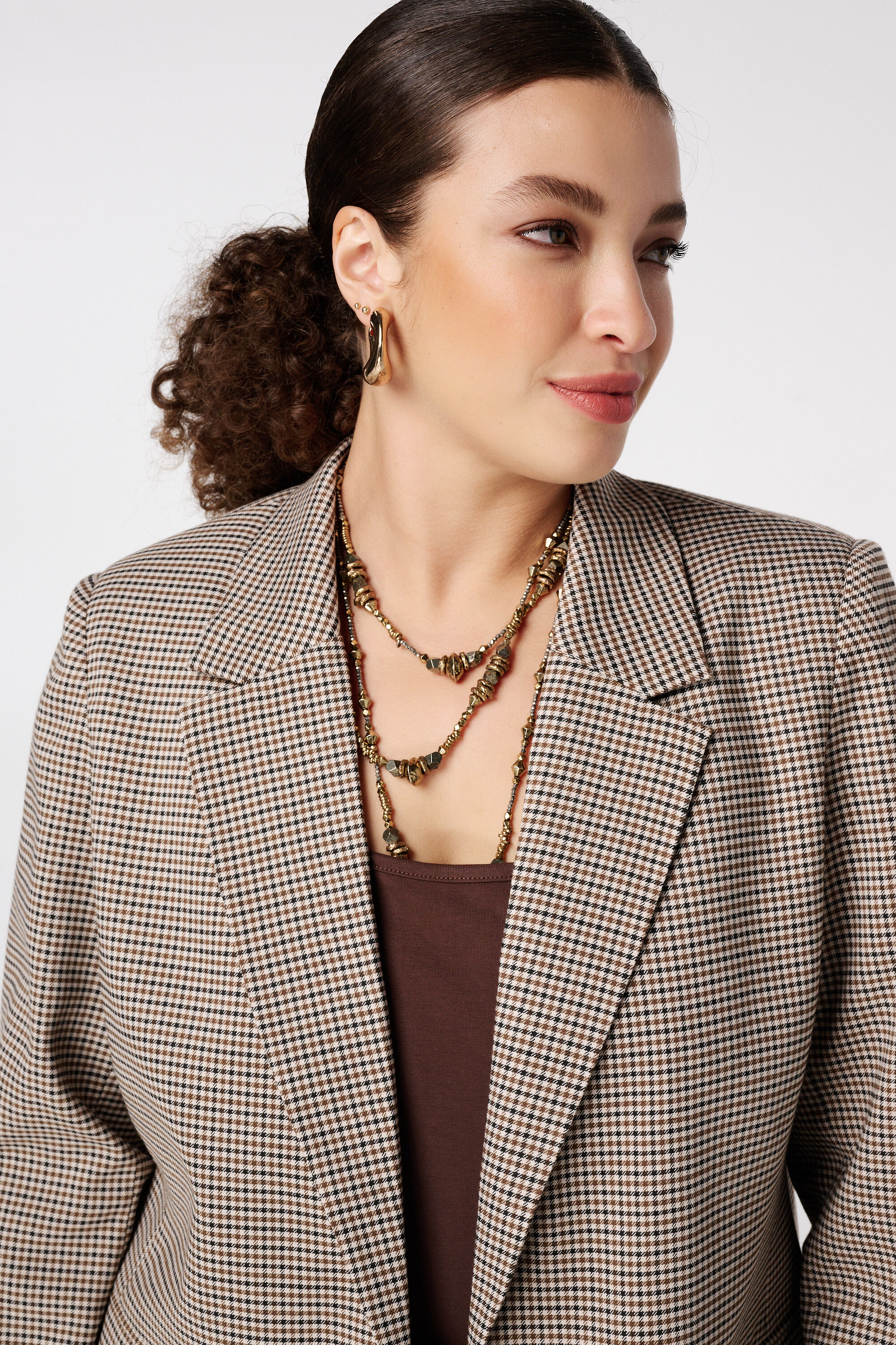 Karierter Blazer mit Knopfleiste image number 4