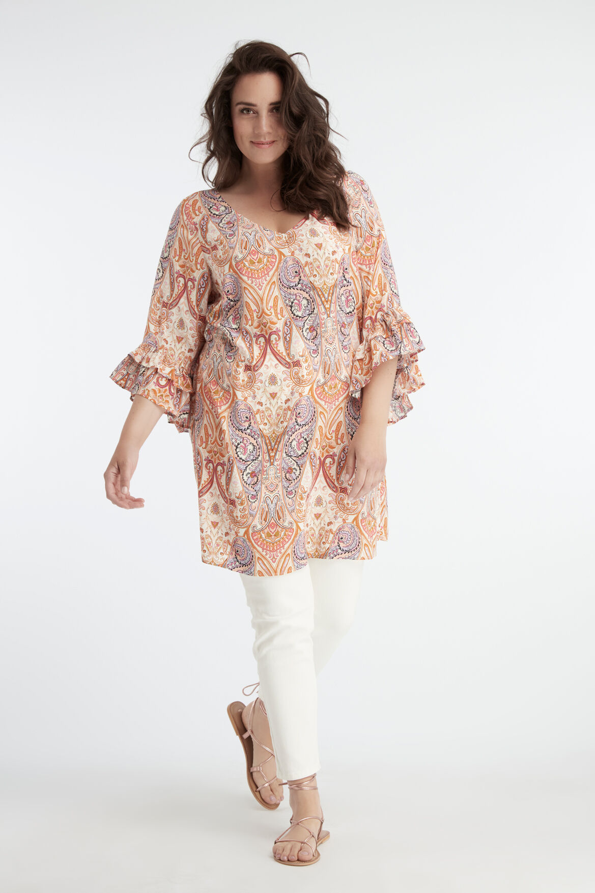Lange Bluse mit Paisley-Print image number 3