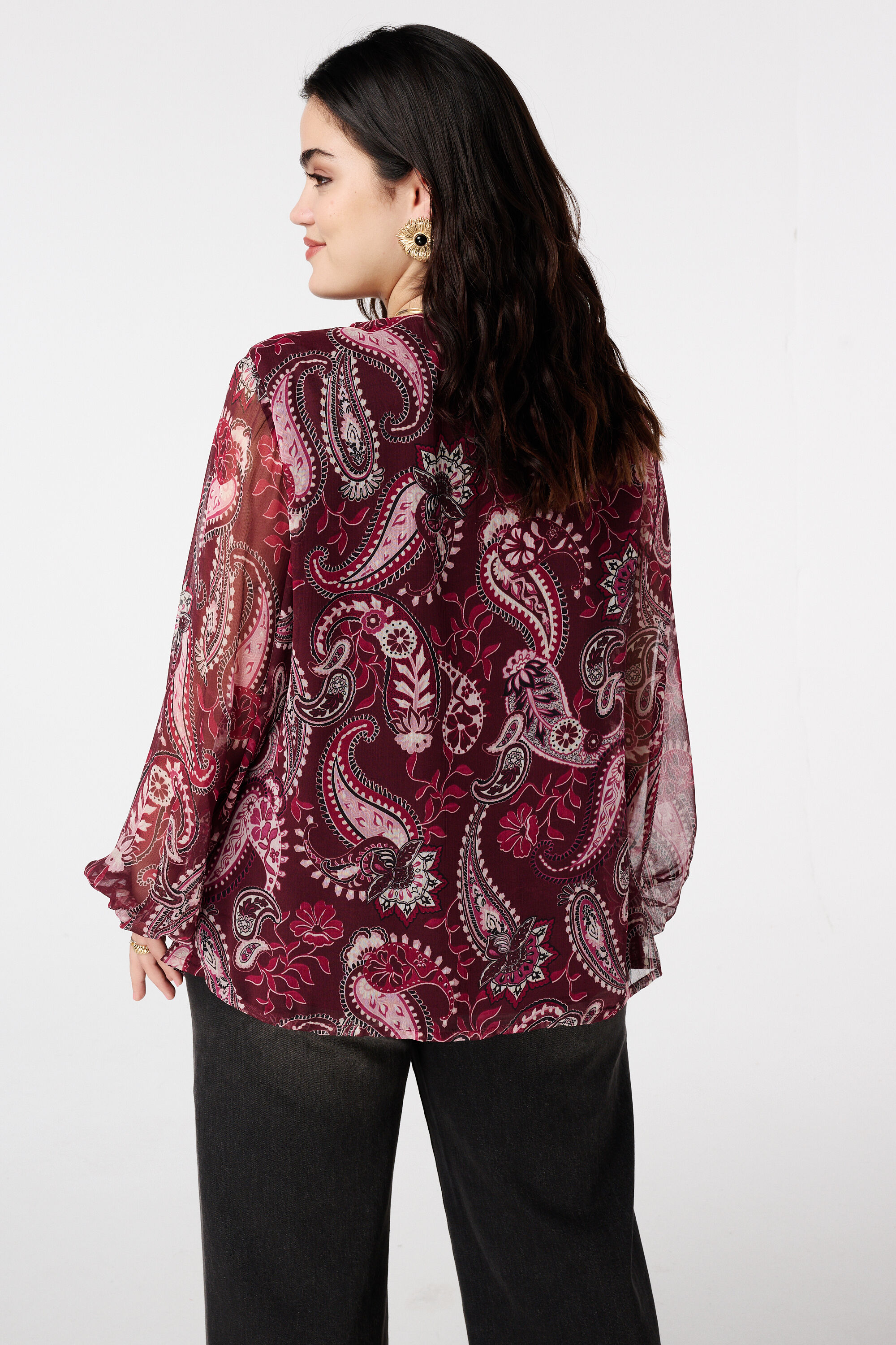 Transparente Bluse mit Paisley-Muster image number 3