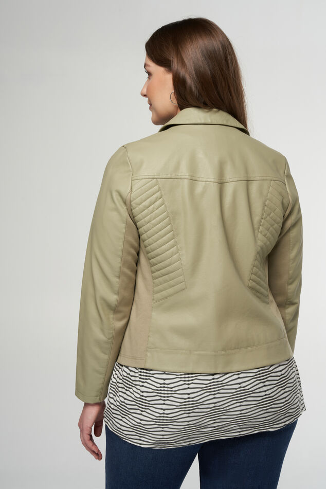 Lederlook-Jacke mit silbernen Akzenten image number 3