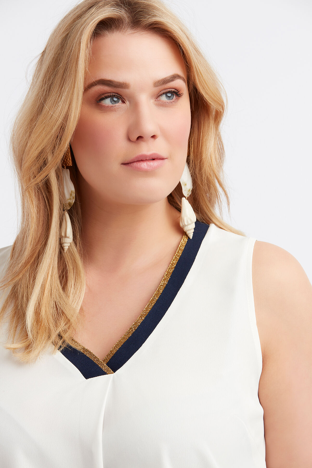 &Auml;rmellose Bluse mit Lurex image number 3