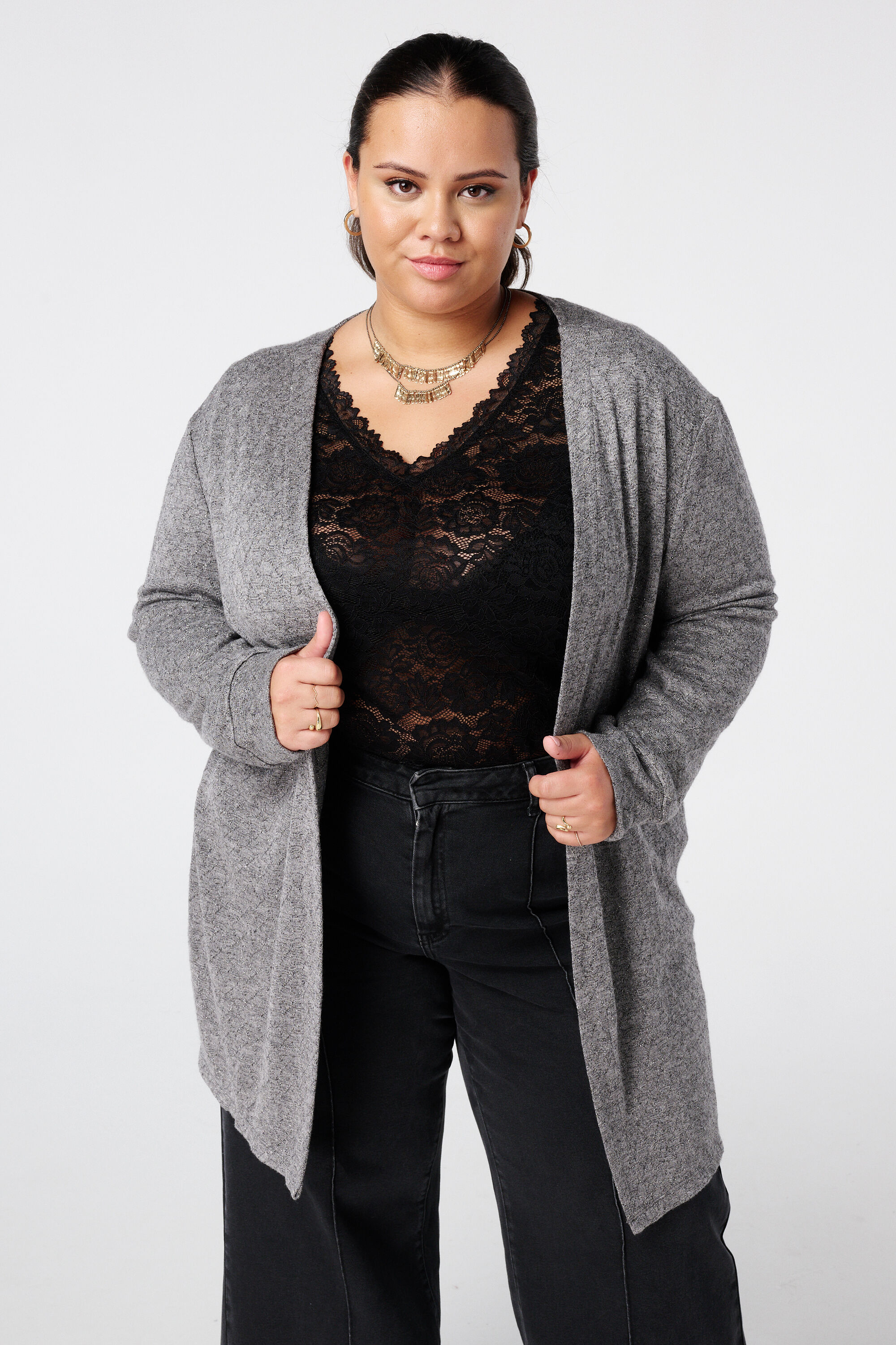 Strukturierter und Glitzer-Detail Cardigan 