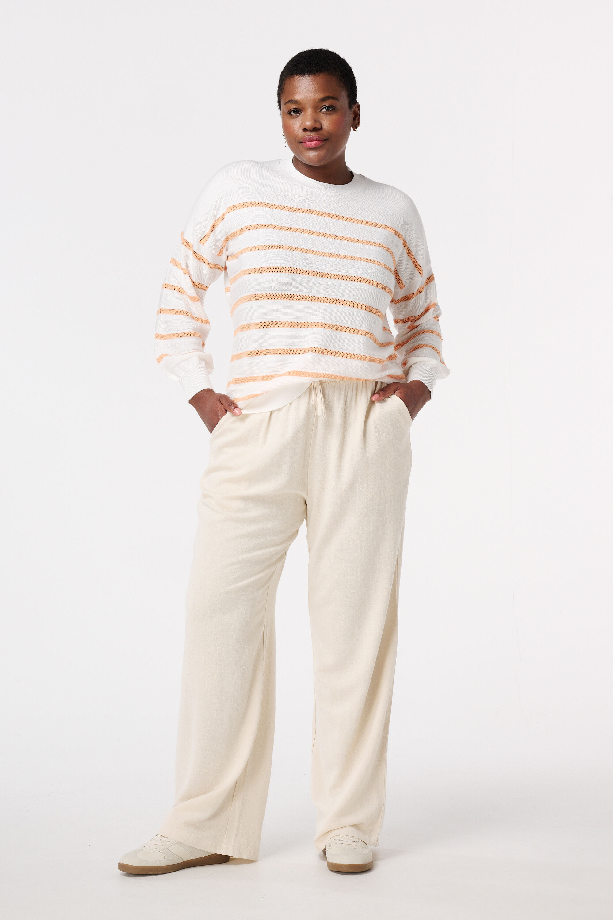 Gestreifter Feinstrickpullover image number 4