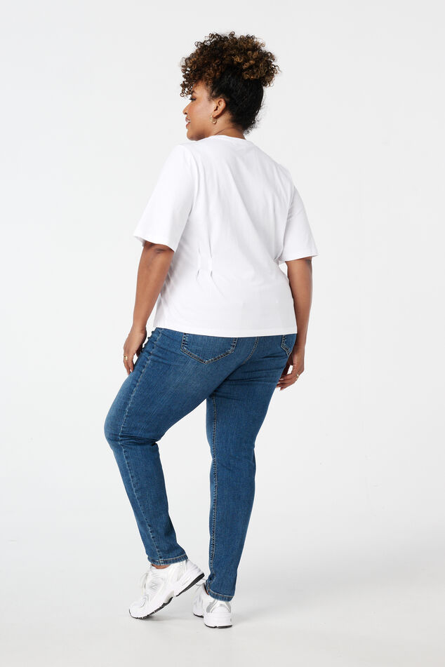 Skinny-Leg-Jeans mit hoher Taille CHERRY image number 3