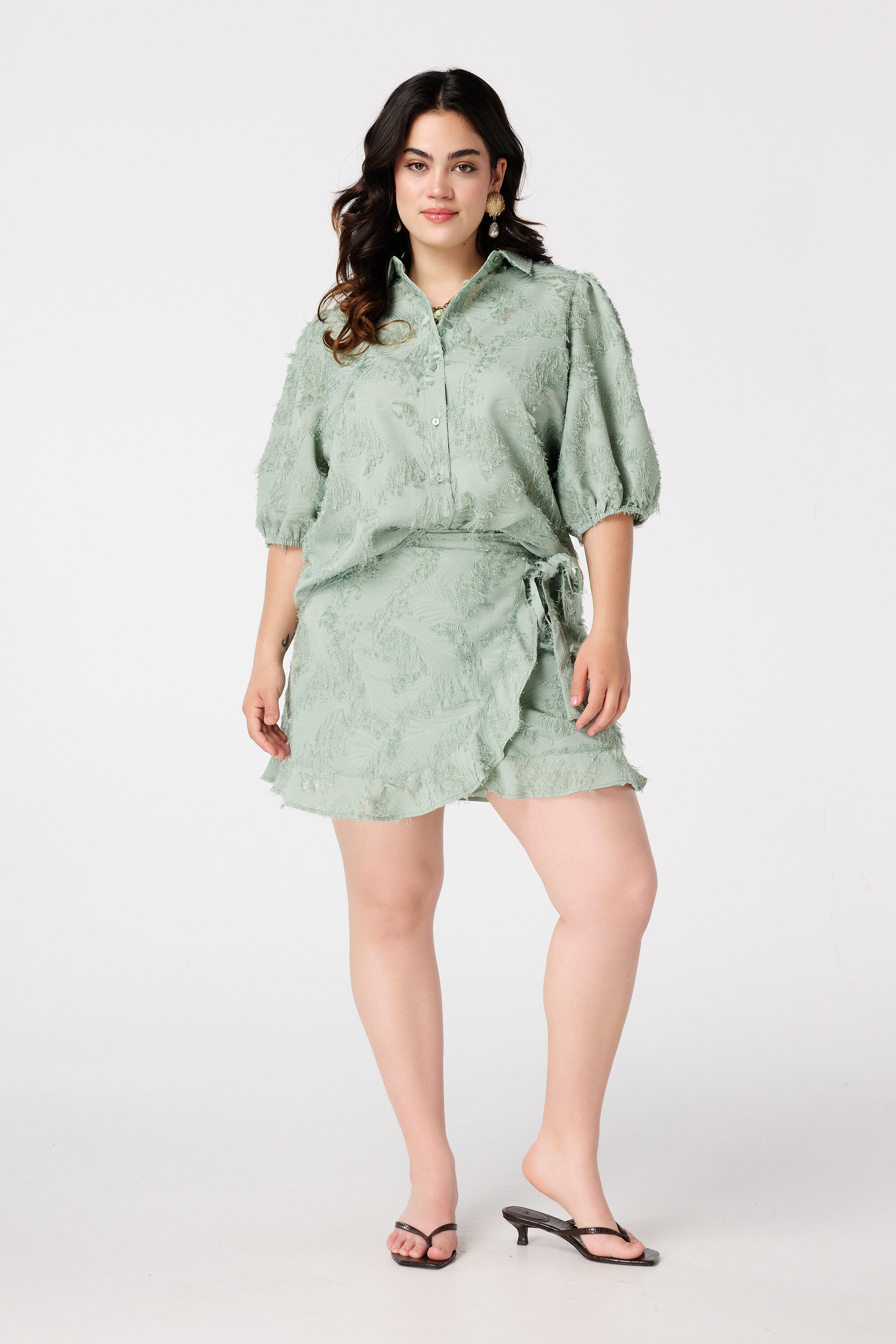 Bluse mit Struktur und Ballon&auml;rmeln image number 5