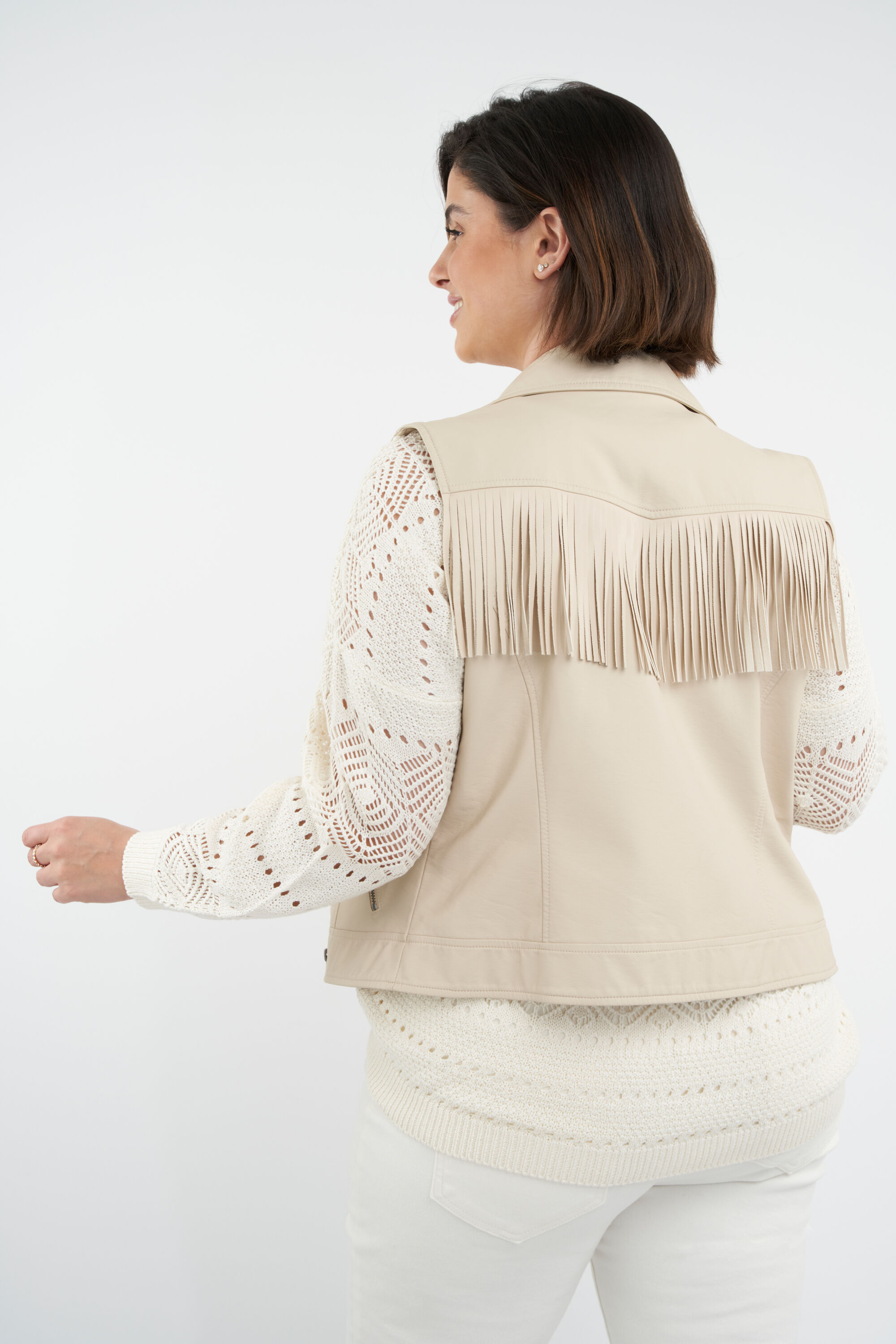 Kunstlederweste mit Fransen image number 3