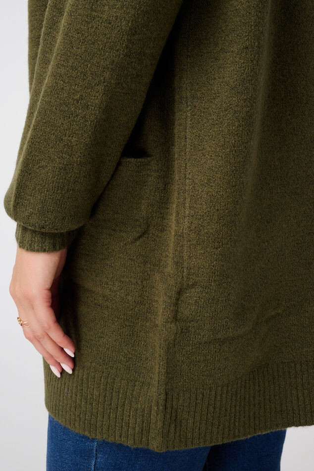 Mittellange Strickjacke mit Eingrifftaschen image number 6