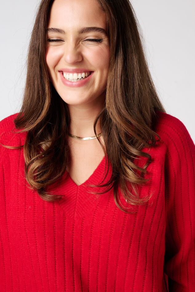 Fein gestrickter Pullover mit Muster image number 4