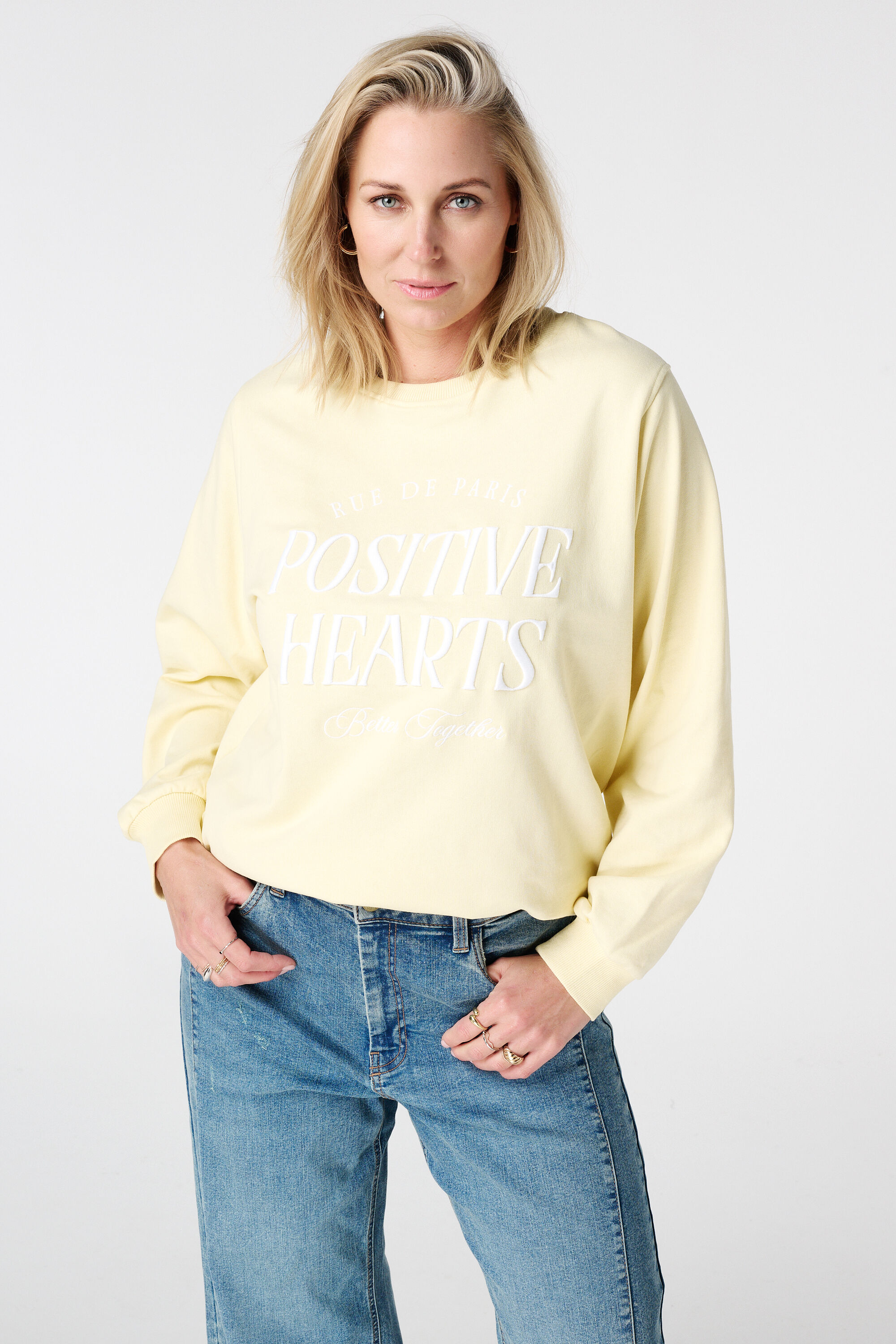 Sweater mit gesticktem Text-Print