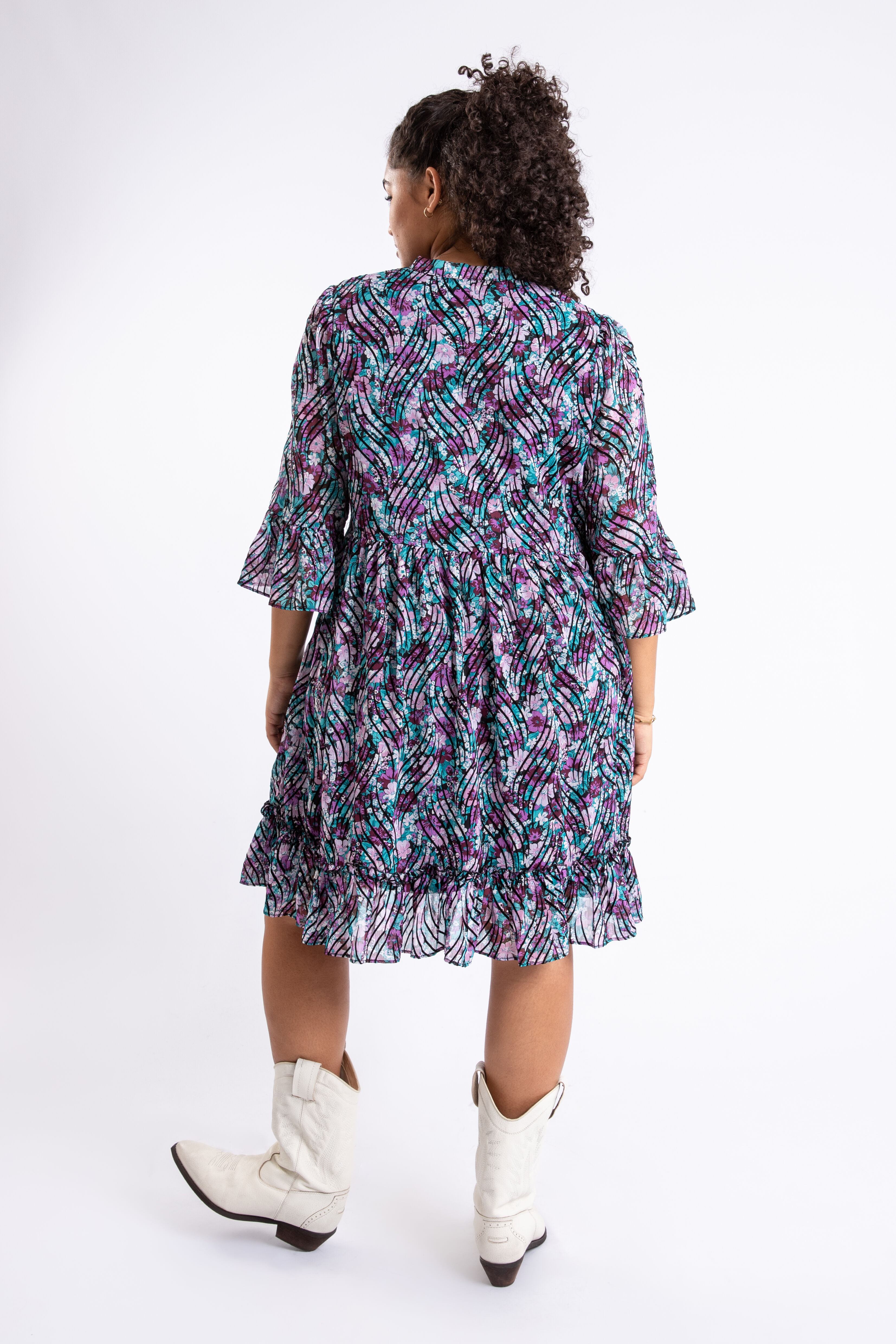 Kleid mit Blumen-Print und R&uuml;schen image number 4