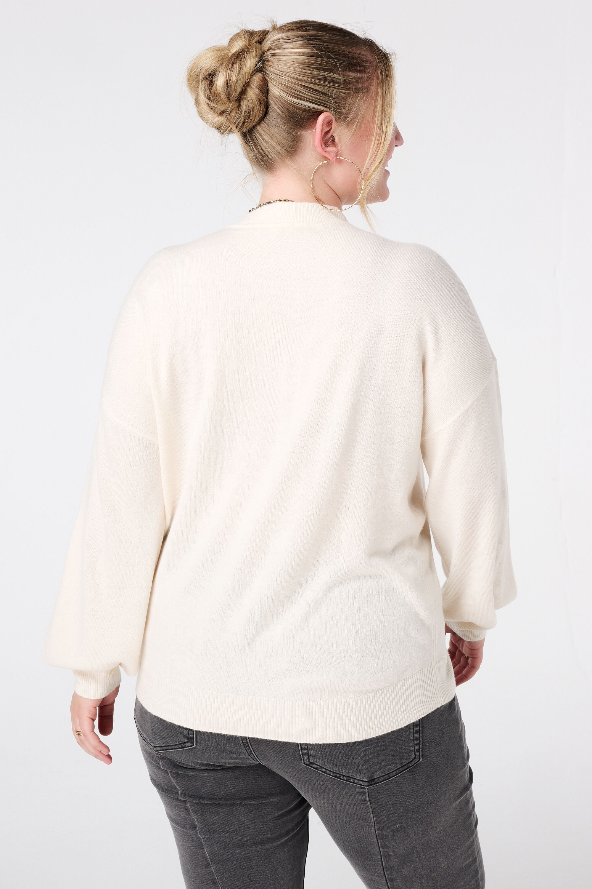 Feinstrickpullover mit Ballon&auml;rmeln image number 3