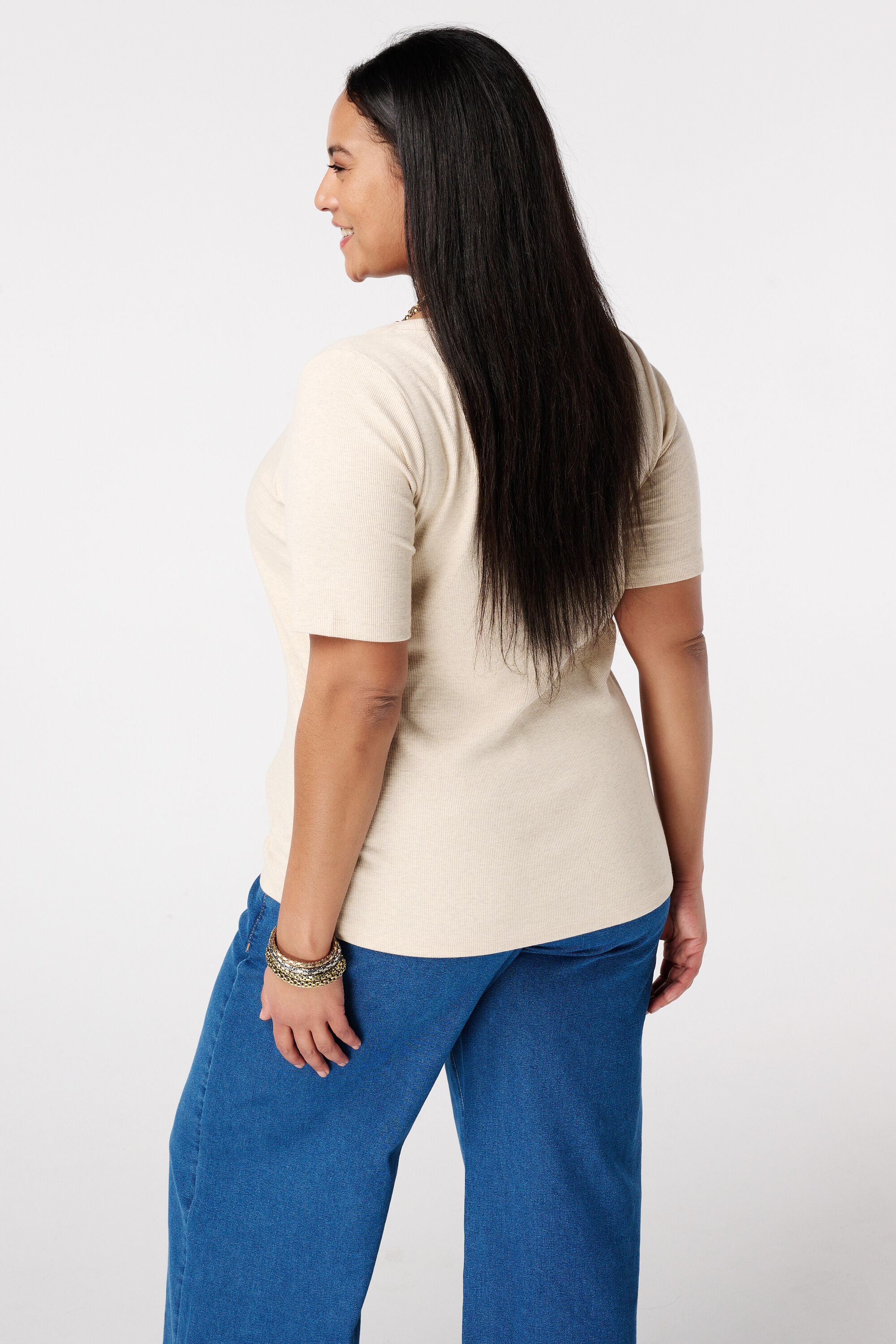 Ripp-Top mit V-Ausschnitt image number 3