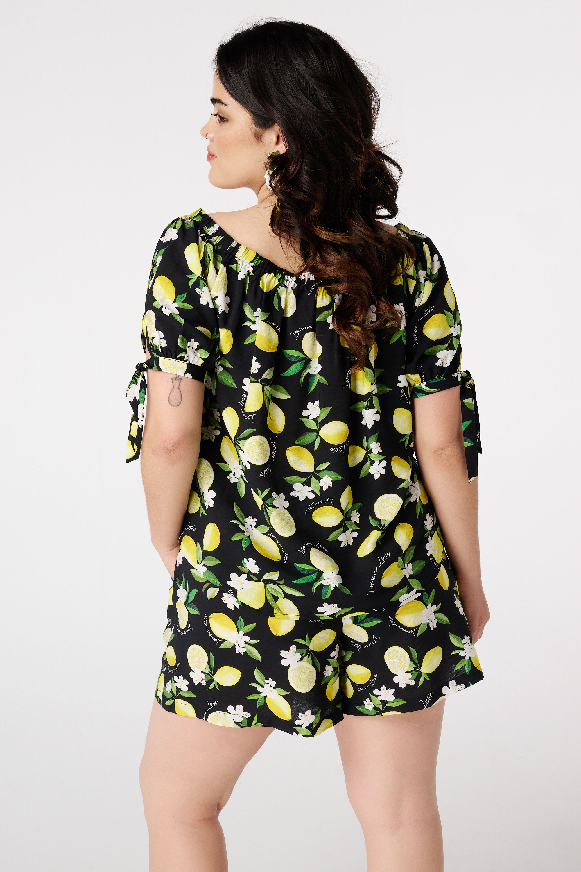 Off-Shoulder-Bluse mit Print image number 3