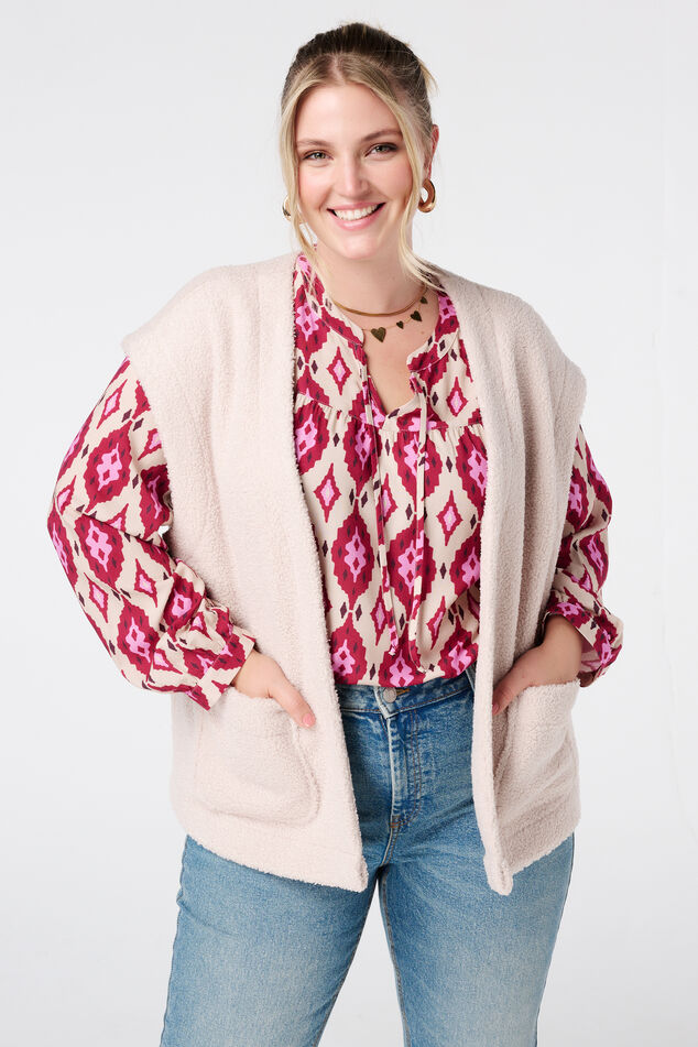 Bluse mit Print und Spulen image number 0