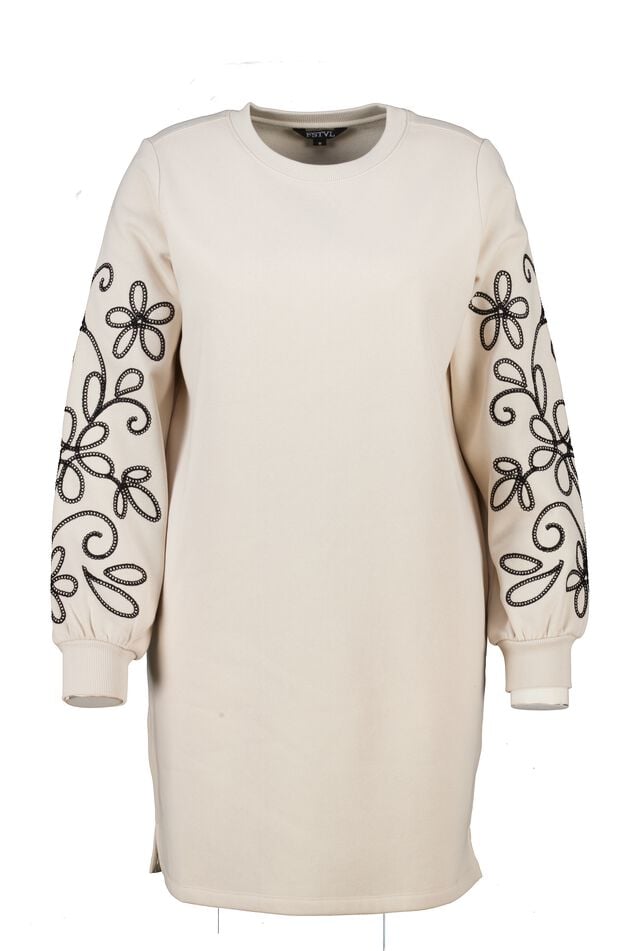Sweaterkleid mit Stickereidetails image number 1