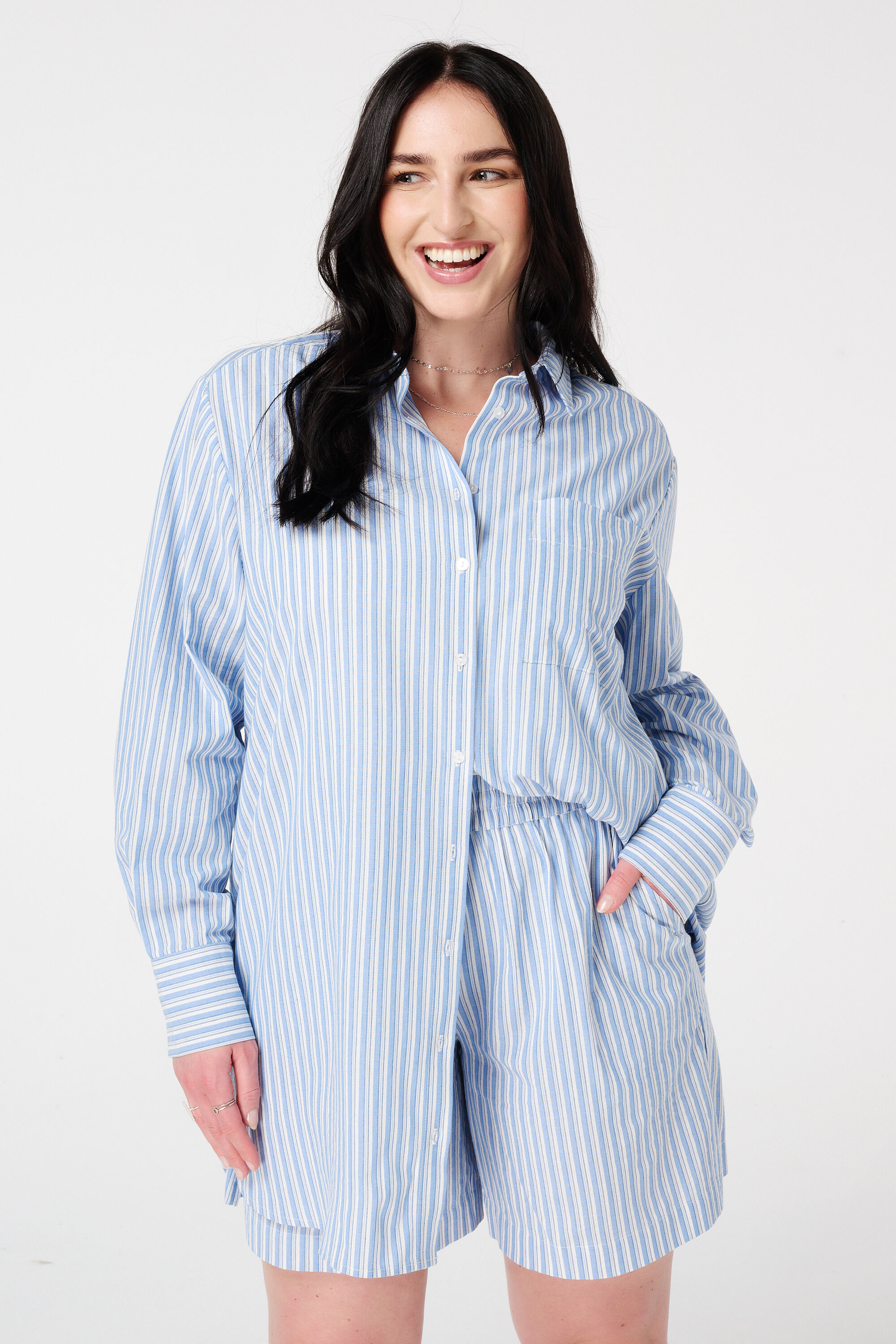 Gestreifte Baumwollbluse image number 0