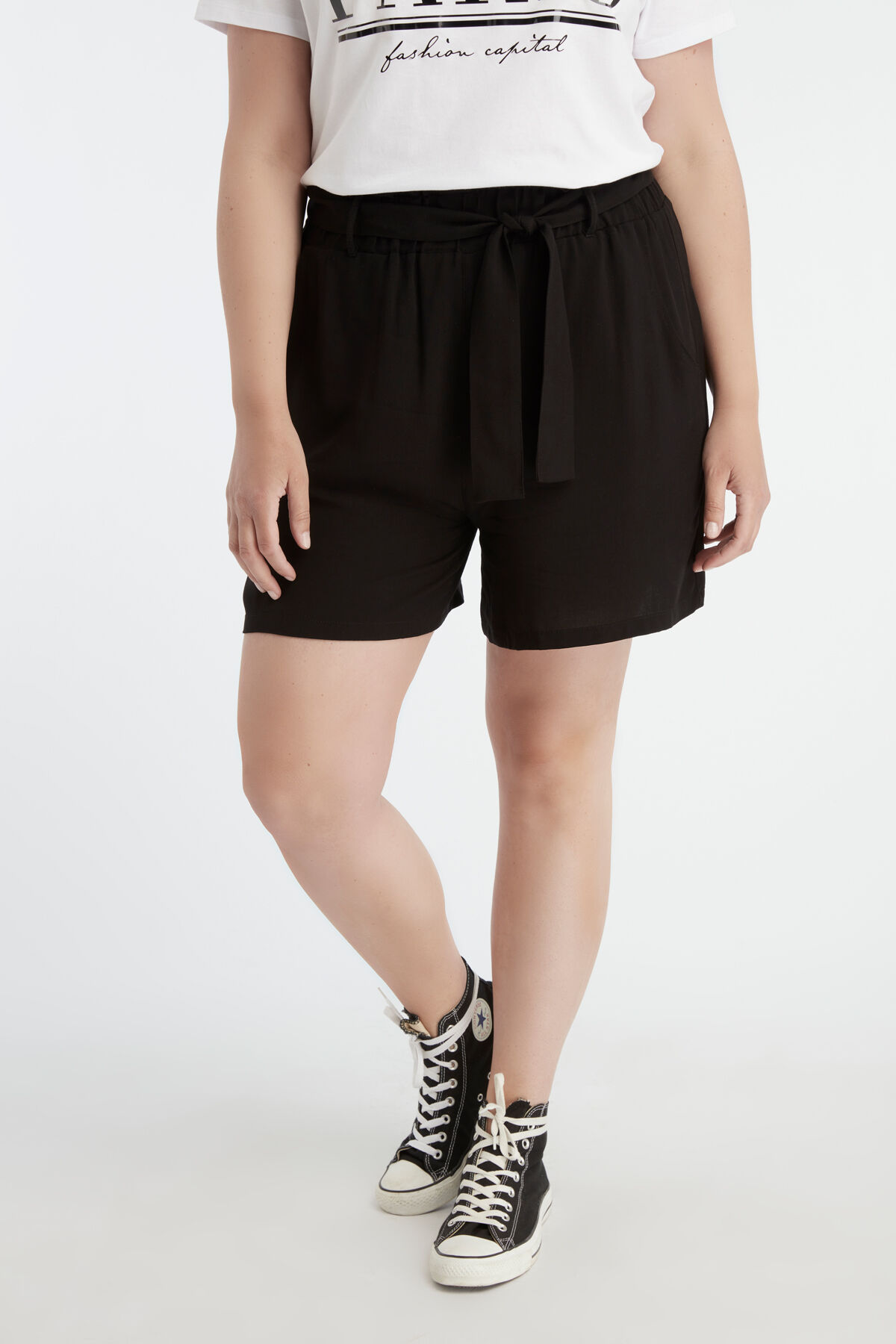 Viskose-Shorts mit G&uuml;rtel image number 3