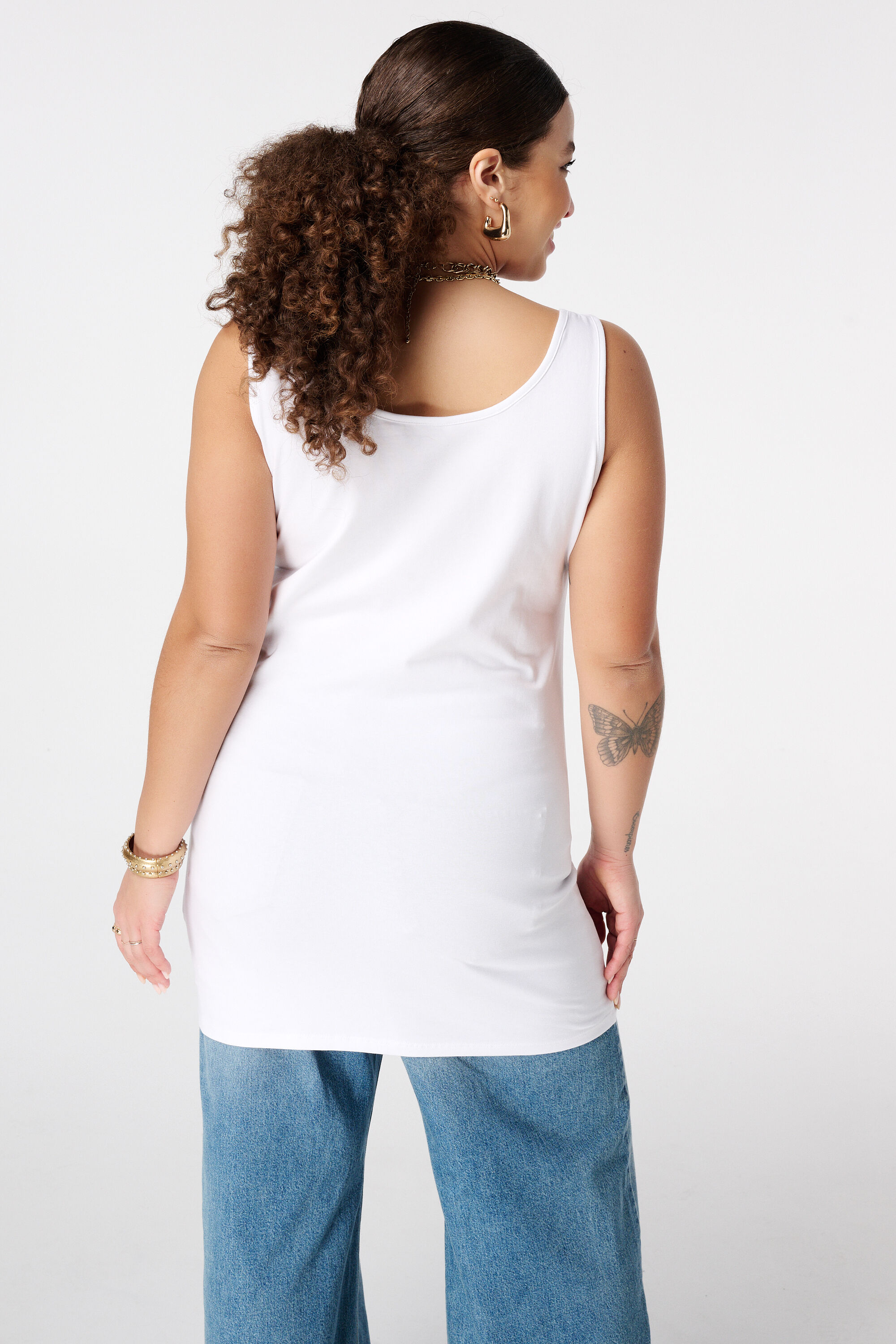 Extra langes Baumwoll-Singlet image number 3