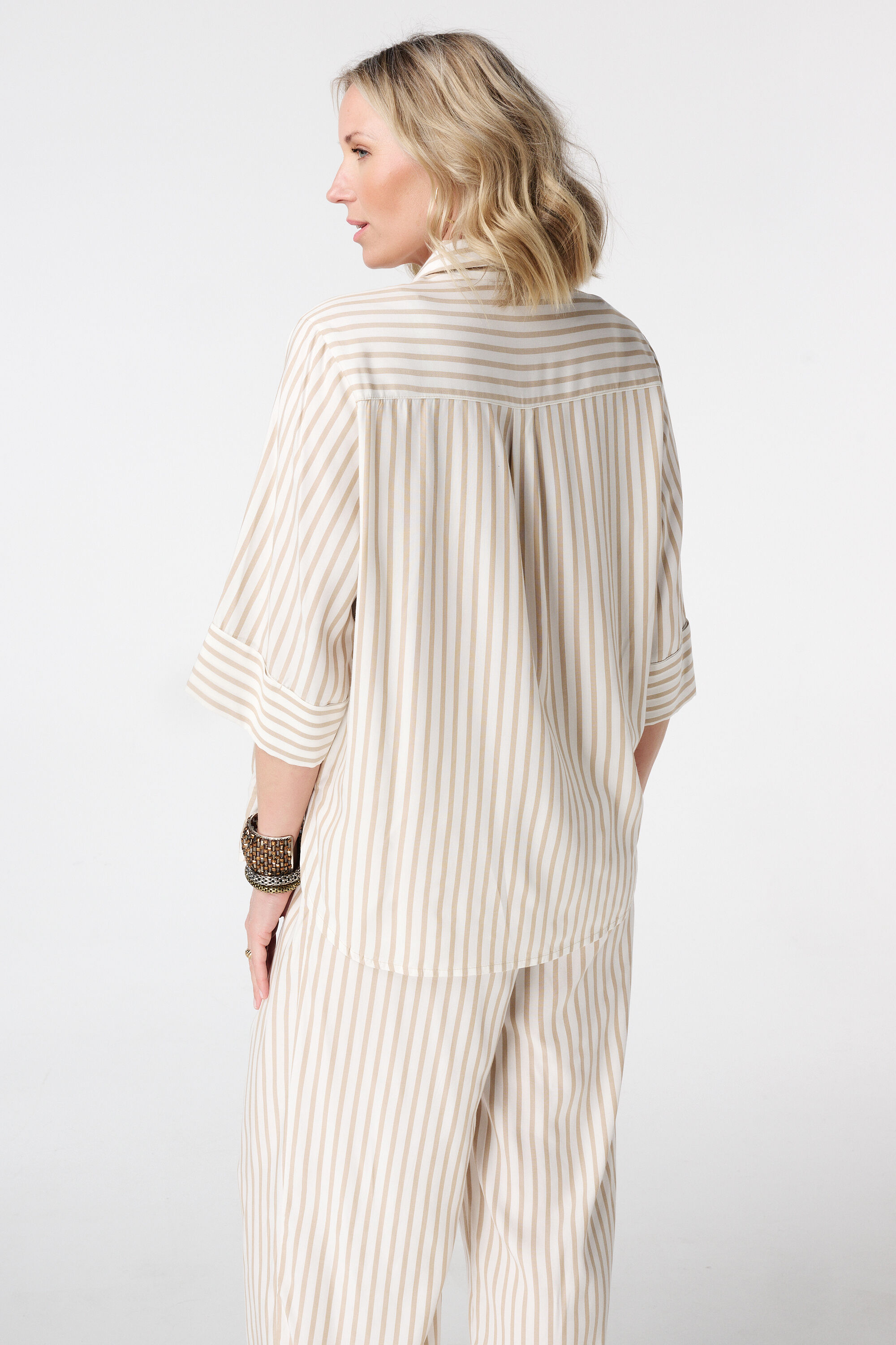 Gestreifte Bluse mit Druck image number 3