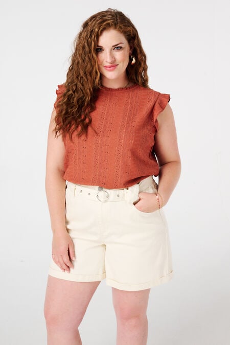 Besticktes Top mit Rüschen Besticktes Top mit Rüschen