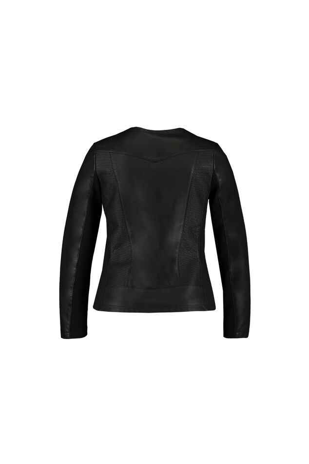 Biker-Jacke aus Kunstleder mit rundem Kragen image number 2