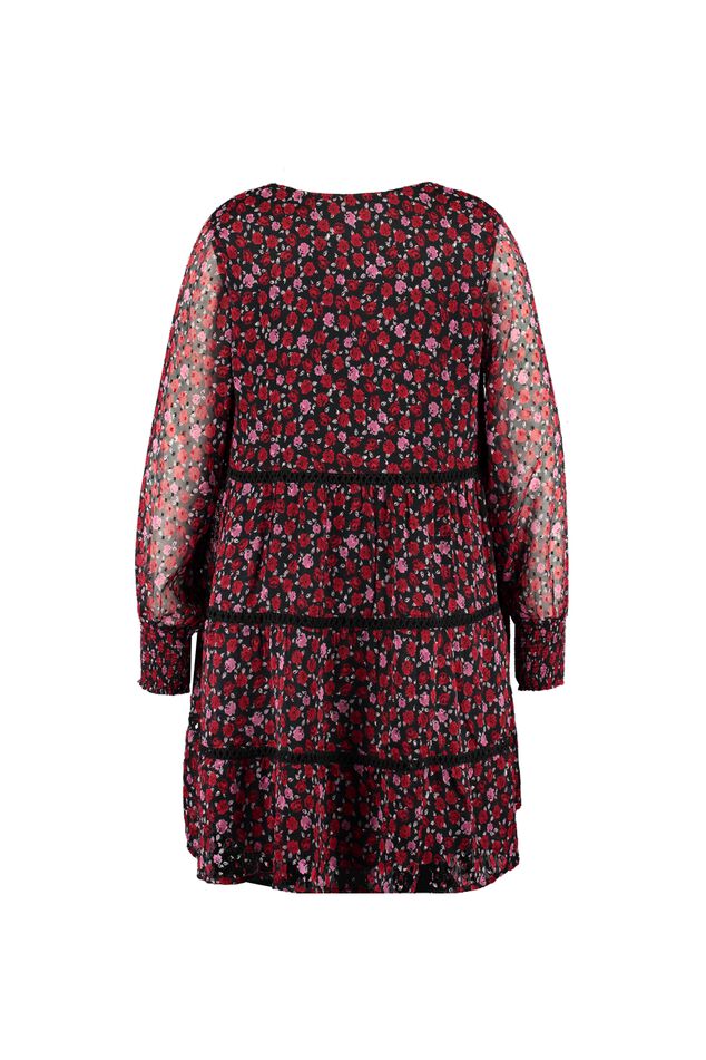 Kleid mit Blumen-Print und Smok-Details image number 2