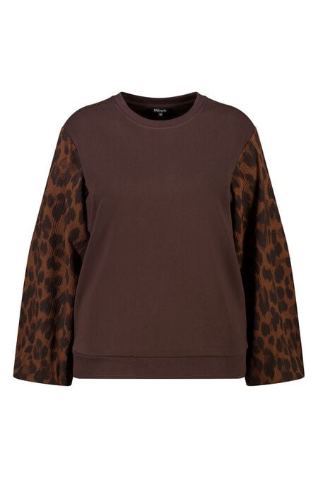 Sweatshirt mit Ballonärmeln und Aufdruck Sweatshirt mit Ballonärmeln und Aufdruck