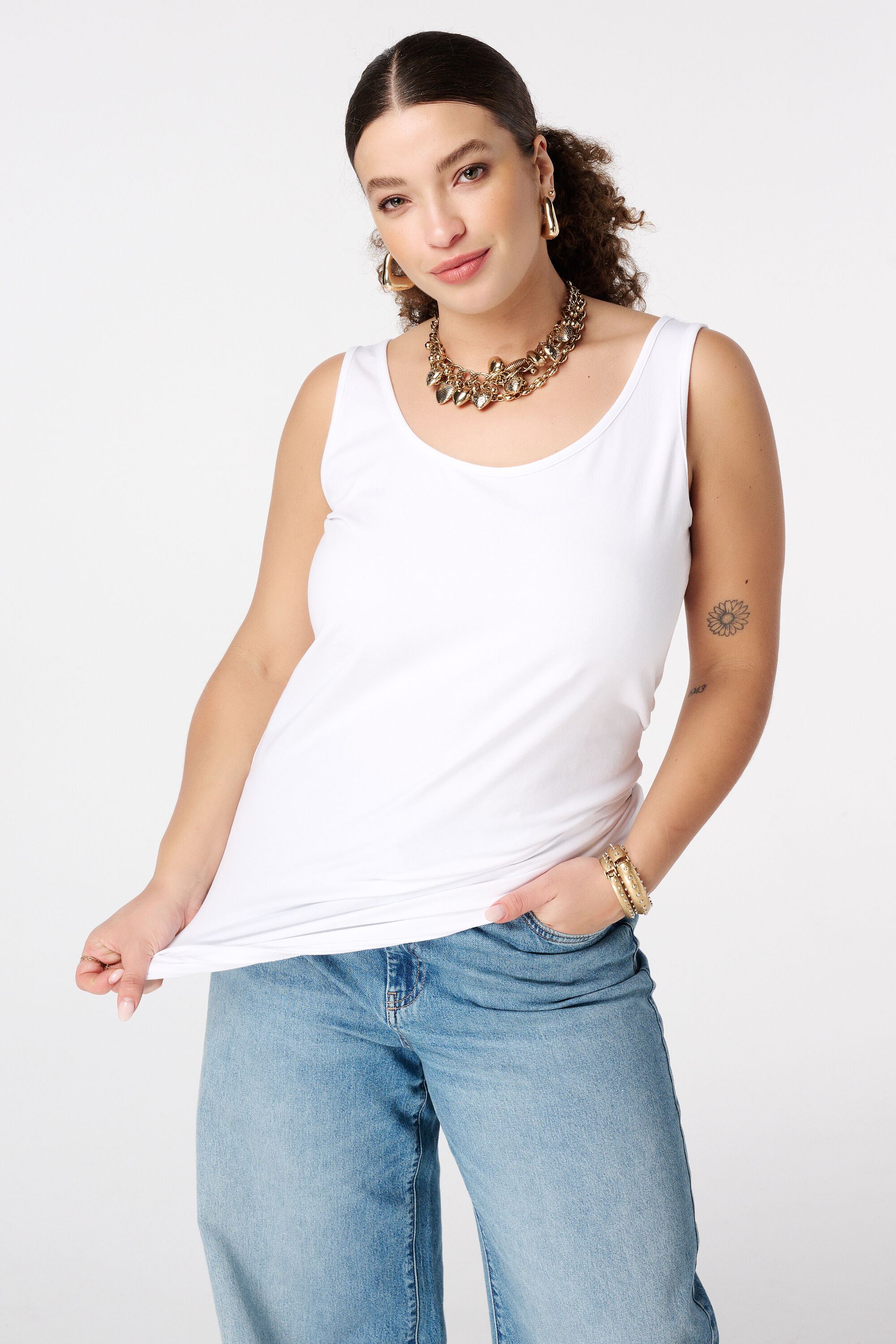 Extra langes Baumwoll-Singlet