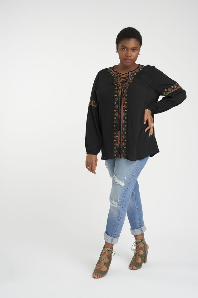 Bluse mit Stickerei-Element image number 6