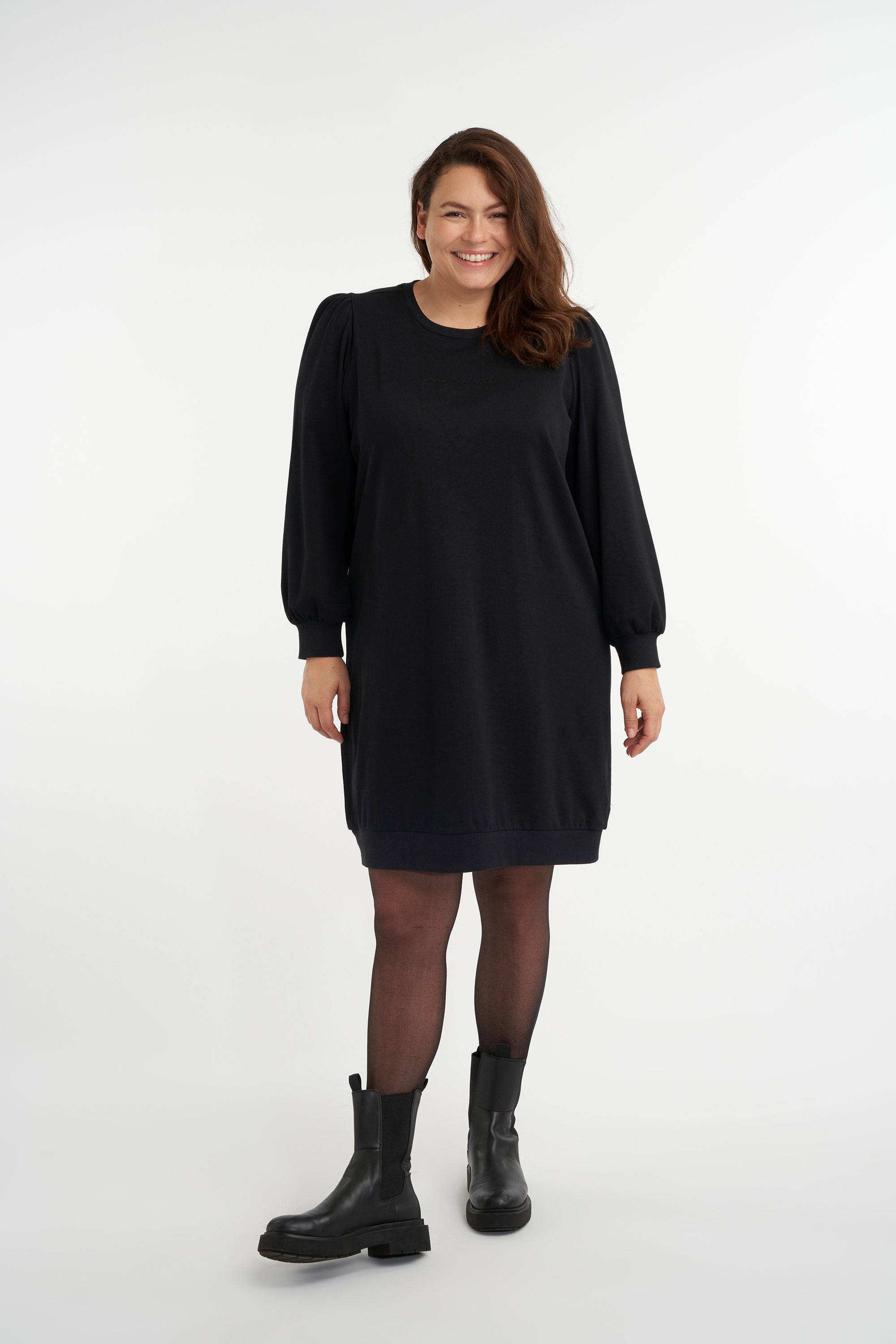 Sweatshirt-Kleid mit Puffärmeln  image number null