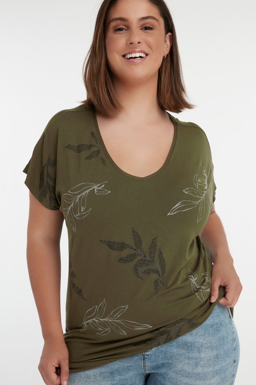 {5} T-Shirt mit Botanik-Print | Official MS Mode® online store