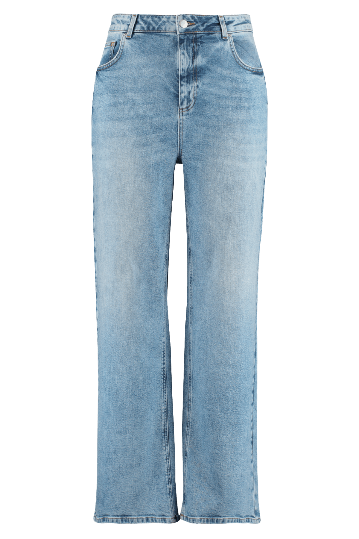 Jeans mit hoher Taille und weitem Bein image number 1