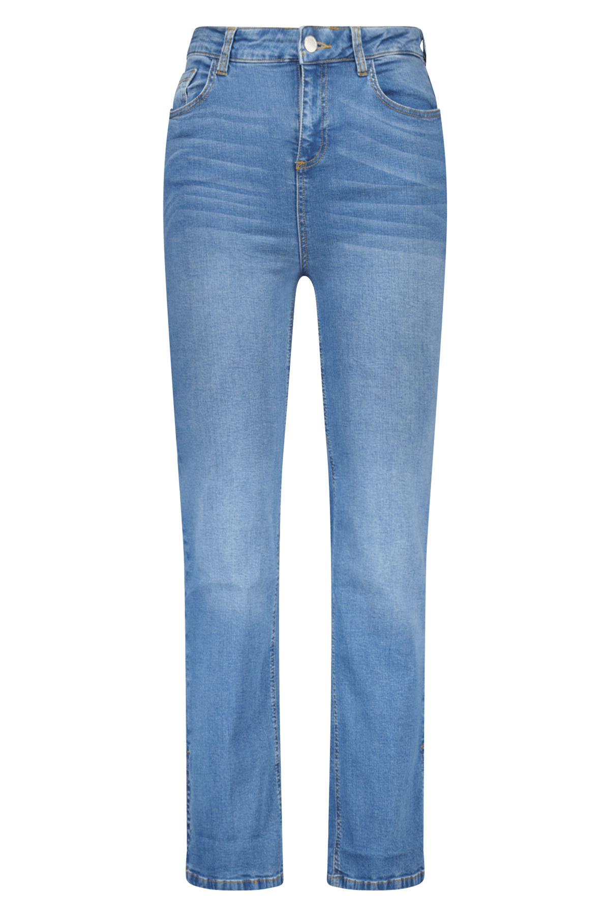 Jeans mit hoher Taille und Schlitz  image number 1