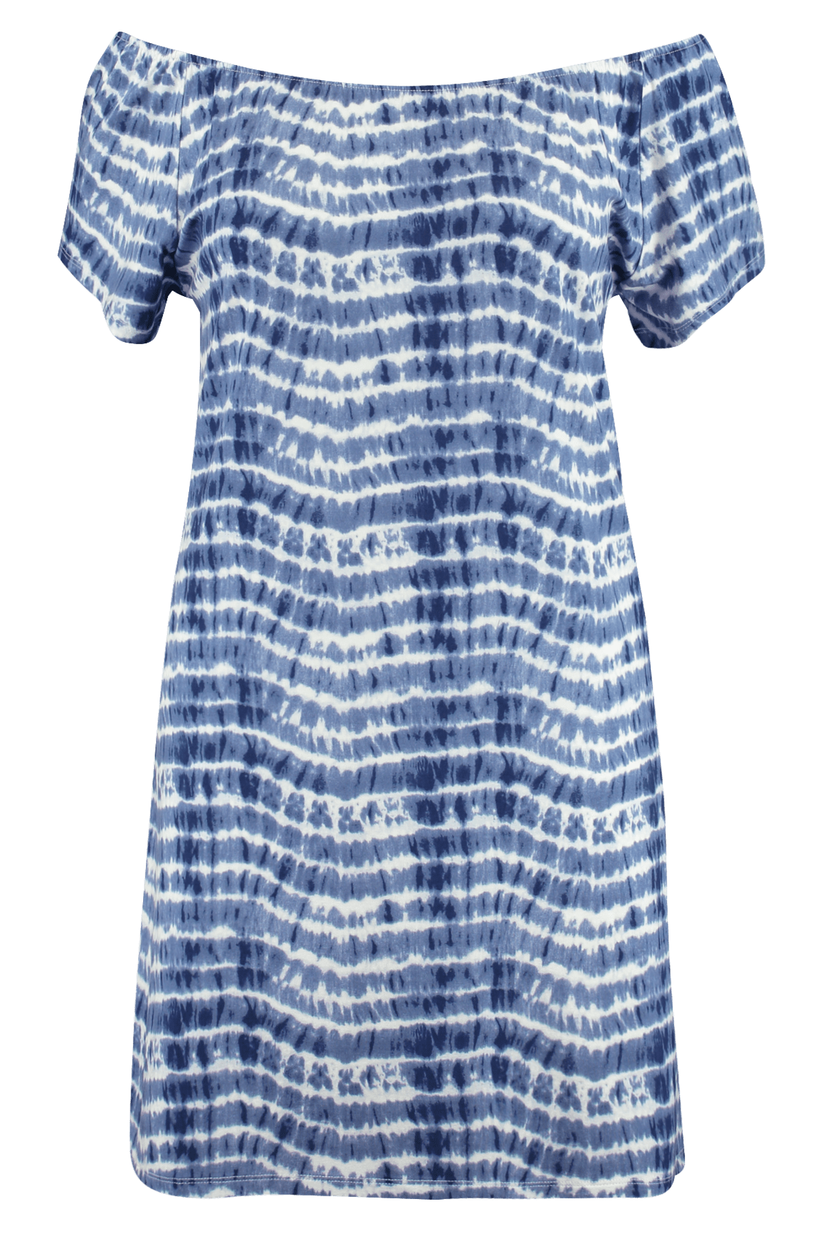 Schulterfreies Kleid mit Print image number 1