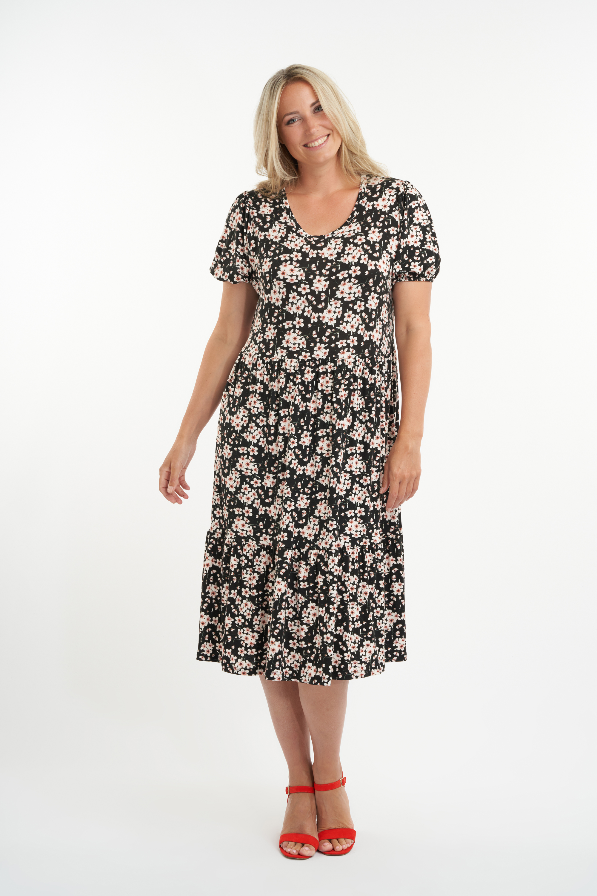 Langes Kleid mit Blumen-Print image number 6